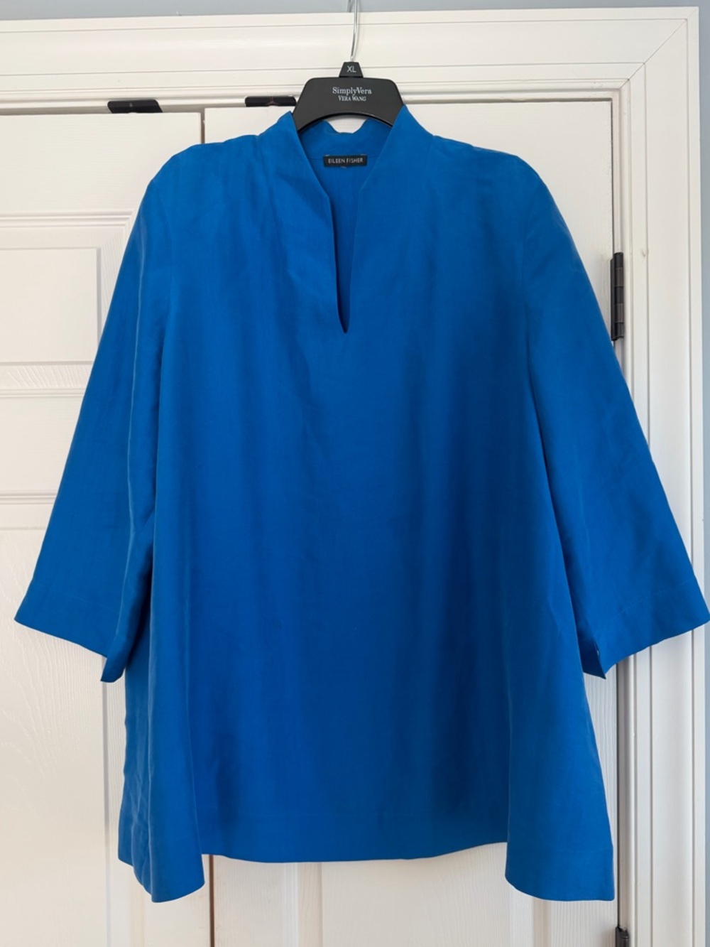 Eileen Fisher Silk Dupioni High Collar Top